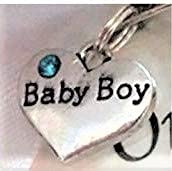Baby Boy Memorial Ornament with Angel Charm