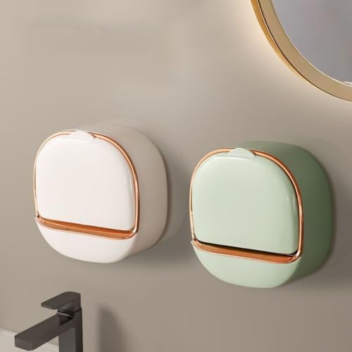 Wall-Mounted Soap Holder with Drain Tray - White 1