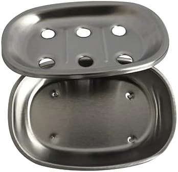 HOOTNEE Premium Stainless Steel Soap Dish Double Layer Box Drainer
