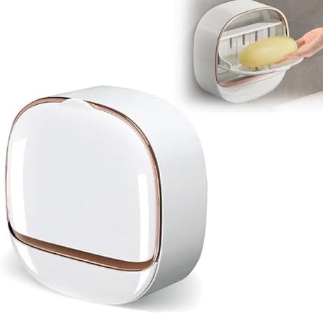 Luxury Soap Holder with Flip Lid and Drain Tray