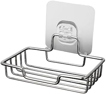 GLEAVI Wall Mount Soap Holder Adhesive Stainless Steel Dish for Bathroom Kitchen