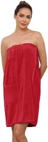 AMVELOP Womens Knee Length Wrap Towel with Adjustable Closure