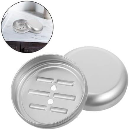 Cabilock Round Aluminum Soap Dish Portable Travel Holder 1
