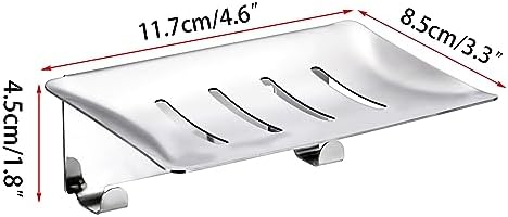 Sumnacon Stainless Steel Soap Dish with Hooks - Silver 1