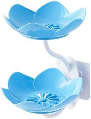 Double Layer Soap Dish with Suction Cup Holder