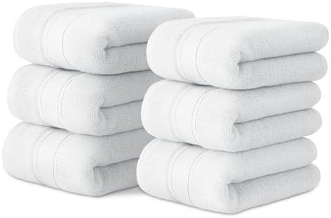 MoNiBloom 6-Piece Cotton Towel Set - White