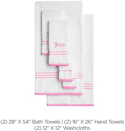 Juicy Couture Neon Border Bath Towel Set 6-Piece 1