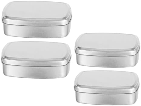 ERINGOGO 4pcs Aluminum Soap Boxes with Removable Lid 1
