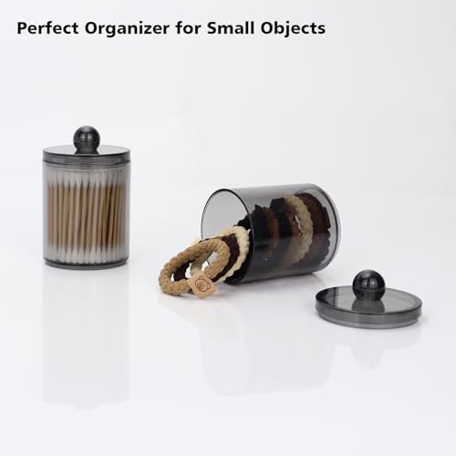 DAPOWER 2-Pack Clear Plastic Q-tip Holder for Bathroom Storage