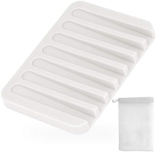 Anwenk Silicone Shower Soap Dish - Flexible Waterfall Drainage 1 Pack