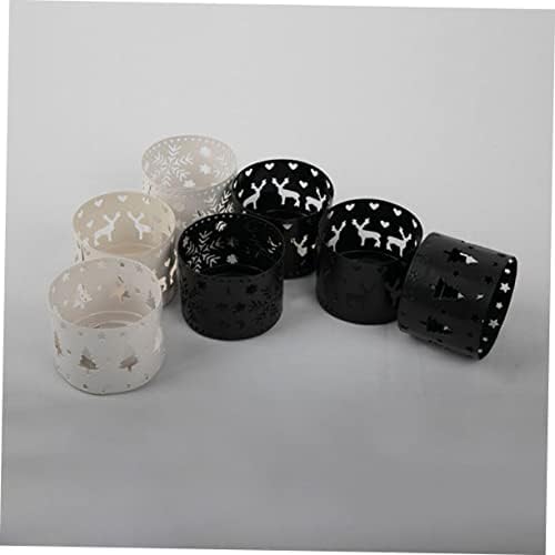 Retro Christmas Decor Iron Candle Holder Snowflake Pen Stand