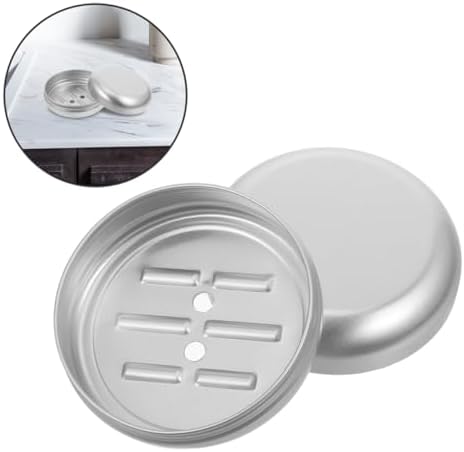 ABOOFAN Travel Round Aluminum Soap Holder Leakproof