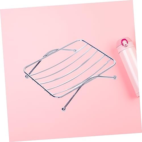 Yardenfun 1pc Wall Mounted Stainless Steel Soap Dish Holder Square Shape No Drilling