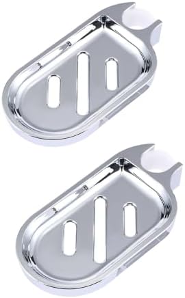 Pokinge 2pcs Adjustable Soap Holder with Chrome Plated ABS Tray