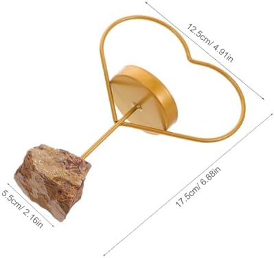 Ciieeo Heart Shaped Crystal Candle Holder with Iron Base 1