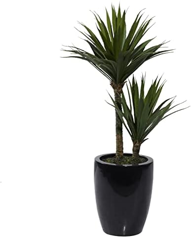 Deco 79 Artistic Artificial Dracaena Plant with Black Fiberglass Pot