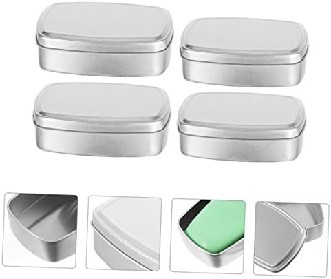 ERINGOGO 4pcs Aluminum Soap Boxes with Removable Lid 1