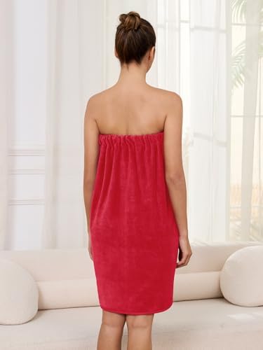 AMVELOP Womens Knee Length Wrap Towel with Adjustable Closure