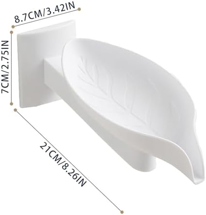 GLANSI Soap Dish Holder - Leaf Drain Soap Rack 1