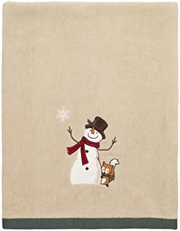 Avanti Linens Bath Towel 2 Pack - Happy Snowman Red Fox