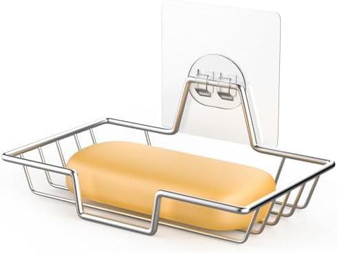 LBshmao-D Silver 304 Stainless Steel Soap Dish Holder