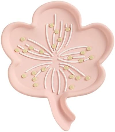 Pink Flower Shape Non-Slip Soap Dish with Drainage