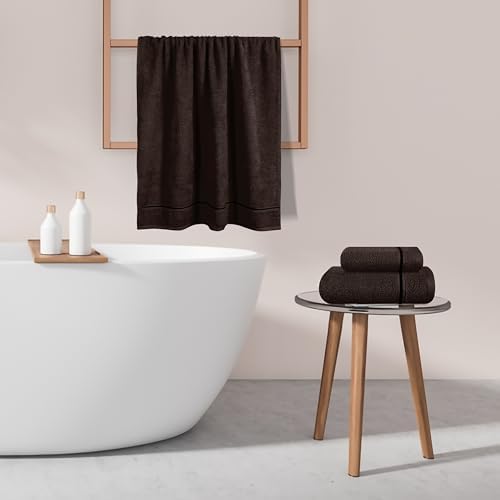 MyOwn Ultra Soft 3 Pack Cotton Towel Set - Chocolate Brown 1