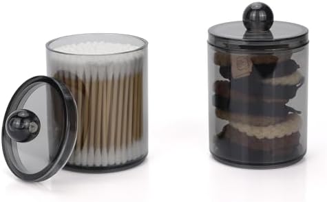DAPOWER 2-Pack Clear Plastic Q-tip Holder for Bathroom Storage