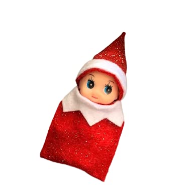 Baby Elf Doll - Tiny Christmas Elf Figurine - Red