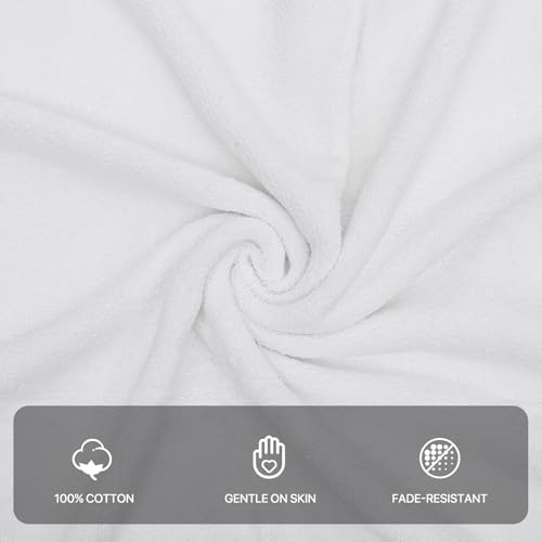 MoNiBloom 6-Piece Cotton Towel Set - White