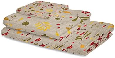Boanket Thanksgiving Fall Maple Leaves Berry Filling 3 Piece Towel Set 1