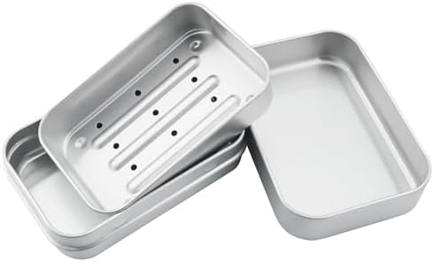 YHXiXi Aluminum Soap Dish with Lid and Drip Tray