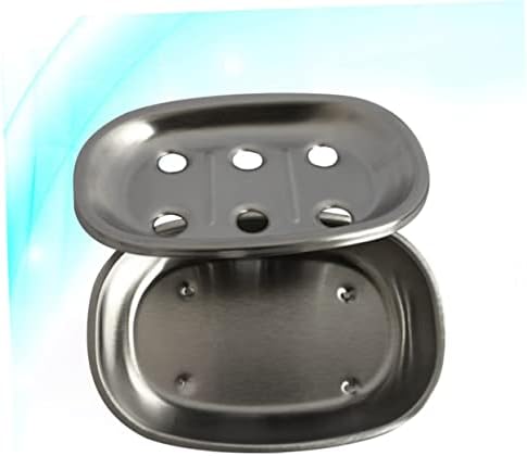 HOOTNEE Premium Stainless Steel Soap Dish Double Layer Box Drainer