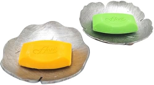 Coconut Shell Soap Dish with Silver Decor