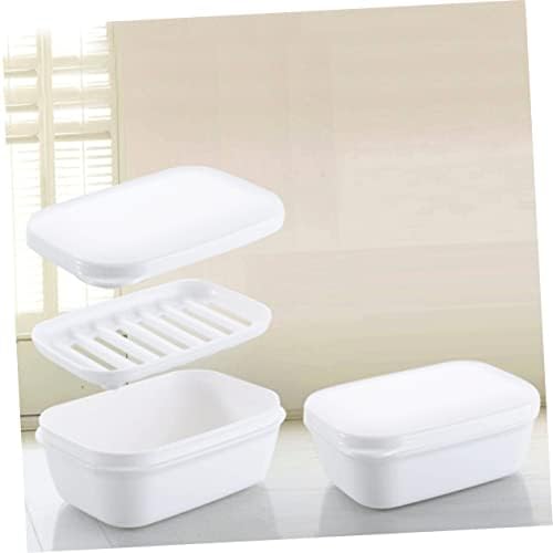 Portable Soap Dish with Drainage Leak Proof White