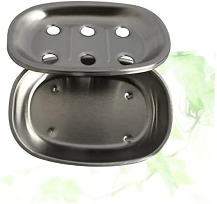 HOOTNEE Premium Stainless Steel Soap Dish Double Layer Box Drainer