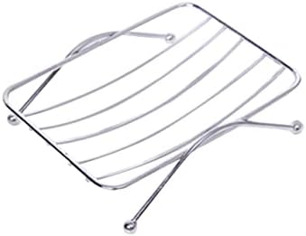 Yardenfun 1pc Wall Mounted Stainless Steel Soap Dish Holder Square Shape No Drilling