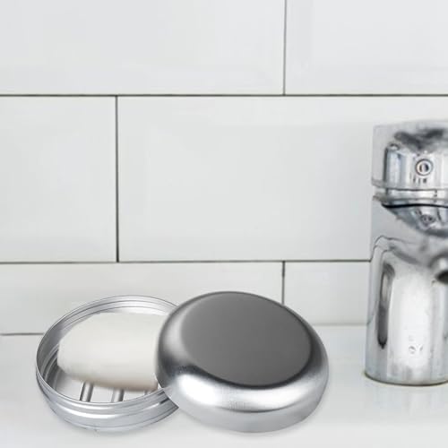 2 Pieces Aluminum Soap Dish with Drip Tray for Home Travel Camping