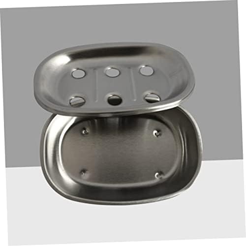 HOOTNEE Premium Stainless Steel Soap Dish Double Layer Box Drainer