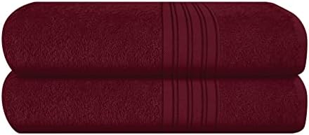 BOUTIQUO 100 Cotton Bath Towel Set 28x55 Burgundy 1