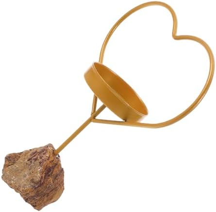 Ciieeo Heart Shaped Crystal Candle Holder with Iron Base 1