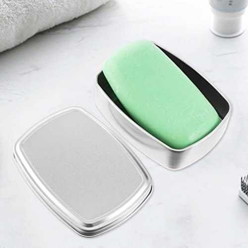 Zerodeko Aluminum Square Soap Dish with Lids 4pcs Set