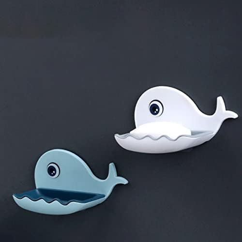 Modern Whale-Shaped Wall Soap Holder with Adhesive Base