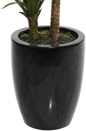 Deco 79 Artistic Artificial Dracaena Plant with Black Fiberglass Pot