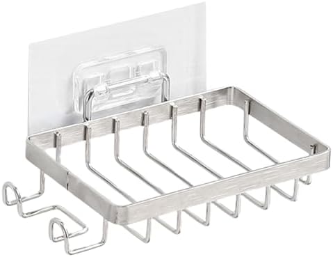 Grebest Stainless Steel Soap Dish with Hooks