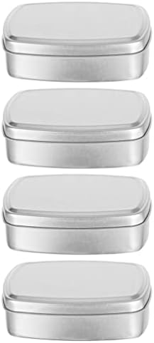 Zerodeko Aluminum Square Soap Dish with Lids 4pcs Set