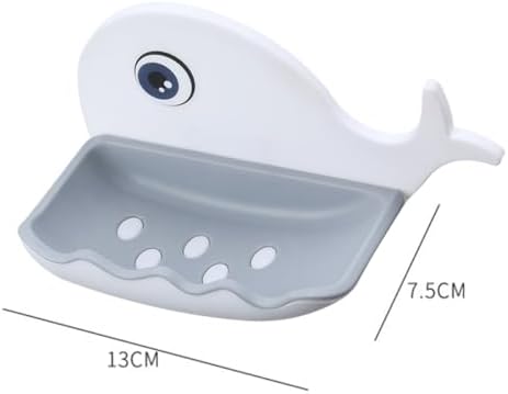Modern Whale-Shaped Wall Soap Holder with Adhesive Base