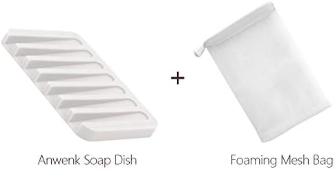 Anwenk Silicone Shower Soap Dish - Flexible Waterfall Drainage 1 Pack