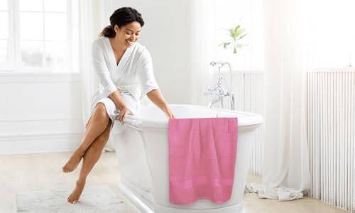 Lenenz 4 Pack Premium Cotton Bath Towels - Ultra Soft Quick-Dry Durable 27x54