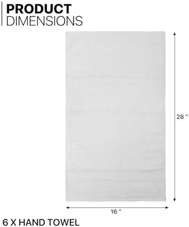 MoNiBloom 6-Piece Cotton Towel Set - White